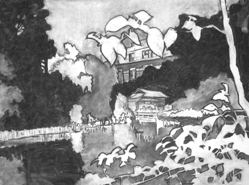 Brooklyn Botanic Garden (sold);
Willow Charcoal/Paper, 2014;
18 x 24 in. Brooklyn Botanic Garden (sold);
Willow Charcoal/Paper, 2014;
18 x 24 in.